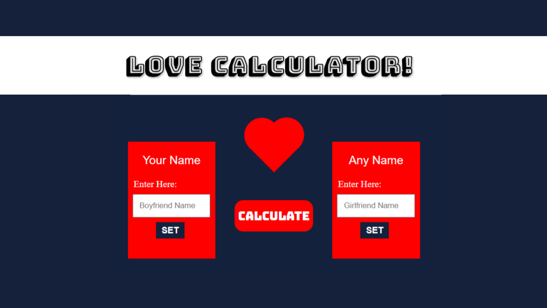 YOUR LOVE CALCULATOR - Play Online for Free!